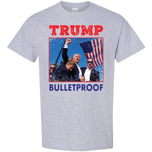 President Donald Trump Bulletproof T-shirt Republican 2024 Conservative - Picture 1 of 3